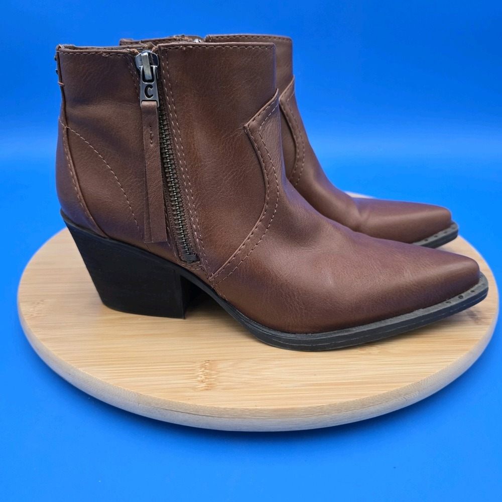 Circus by Sam Edelman Women's Whistler Fashion Bootie Deep Saddle Brown US 6 EUC